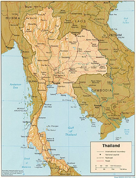 A map of Thailand